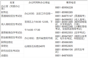​贵州省招生考试院（处室）联系电话