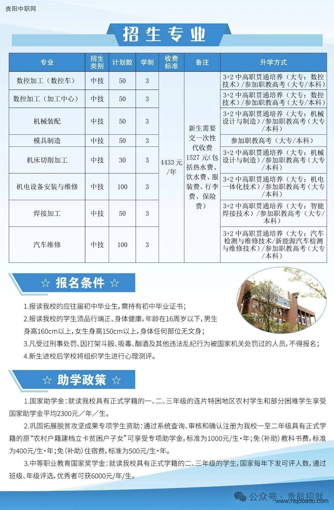 贵州航空工业技师学院（贵航高级技工学校）2026年招生简章