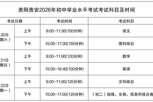致贵阳贵安2026年中考学子的一封信